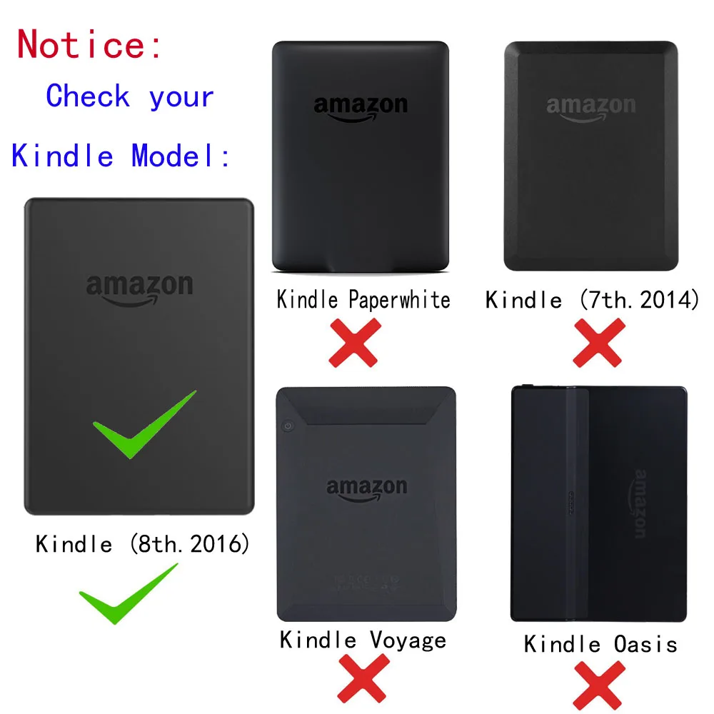 Чехол для нового Amazon Kindle 8th 2016 E Book кожаный чехол все новые чтения электронных книг