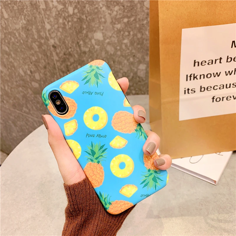Милый дракон фрукты сосна Яблоко Манго шаблон imd чехол для телефона apple iphone 6 6s 7 8