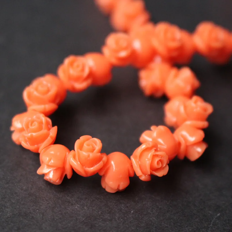 Orange 20 шт./лот 8 мм коралловые бусины многоцветные кабошон Роза модные бусины для самостоятельного изготовления ювелирных изделий Аксессуары - Цвет: Orange
