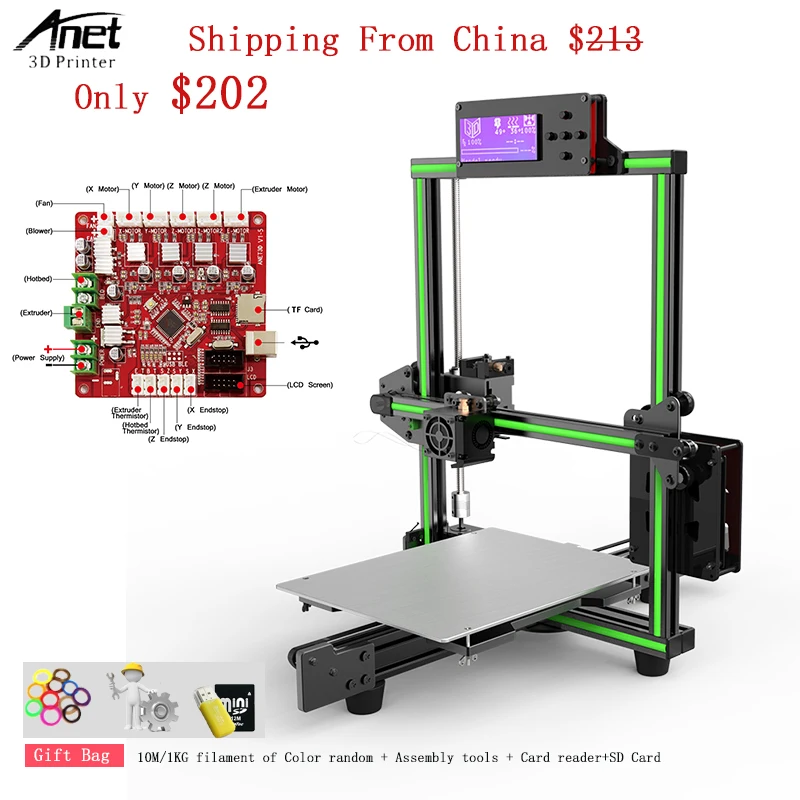 Набор 3D-принтеров Anet E2 легкая сборка Delta impresora 3d Reprap i3 набор для самостоятельной