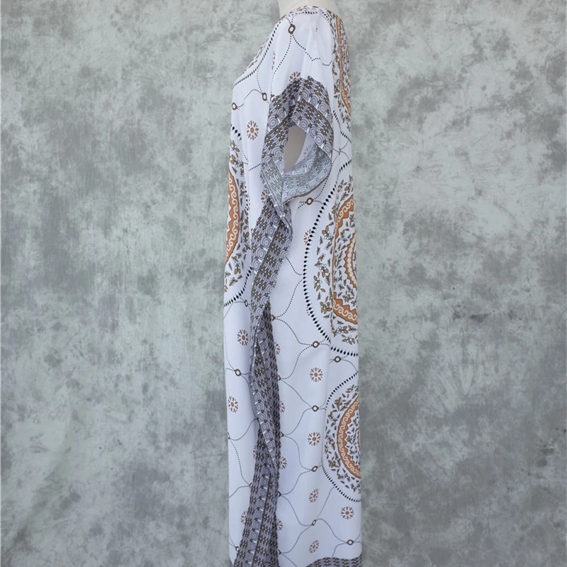 Женское летнее пляжное платье из хлопка с этническим принтом макси-платье 2020