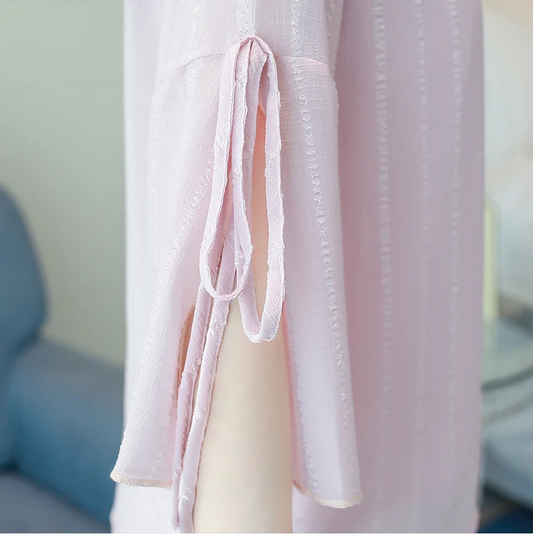 Female Chiffon Clothing 2018 Summer Fashion Blouses Short Sleeve Mujer Shirts Casual Bow Striped Printed Women Blusas Tops F0135 |