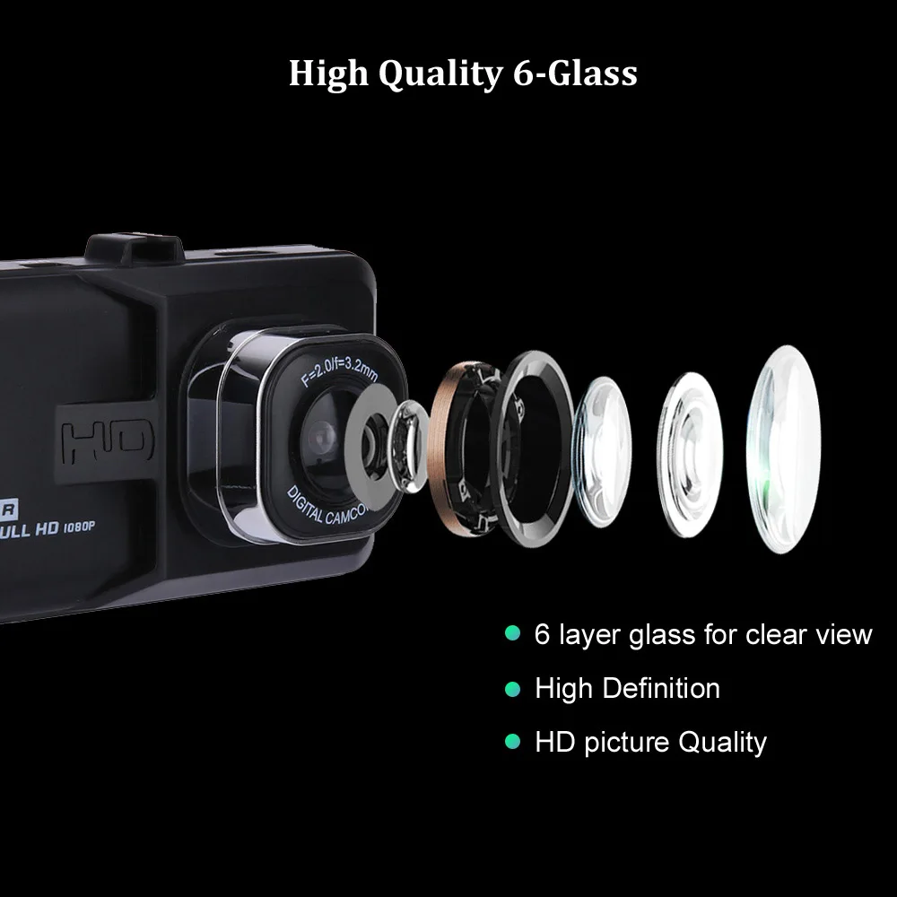 Оптовая продажа 3 0 дюймовый экран Full HD 1080 P Автомобильный видеорегистратор Мини