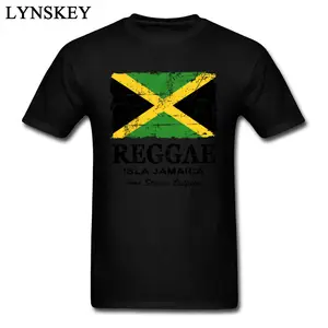 1057 C Bandera de Jamaica Adulto angustia de Camiseta jamaicano Cool Tee Para Hombre