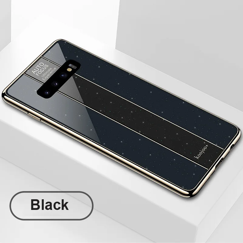 Роскошный чехол из оргстекла с покрытием для samsung Galaxy S10 S9 S8 Plus S10e, акриловый чехол с вертикальной полосой для samsung Note 9 8 - Цвет: Black
