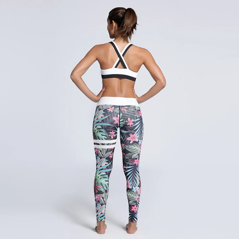 Высокое качество женские леггинсы мандала Омбре цветочный принт модные высокая