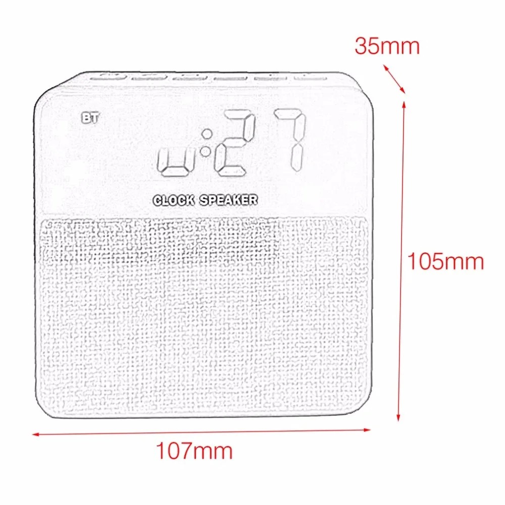Беспроводной Bluetooth динамик светодиодный Будильник громкой связи Поддержка TF
