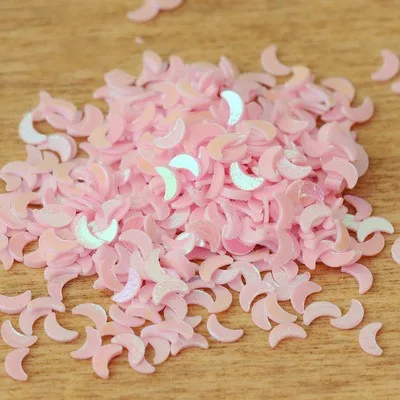 Pink Блестки 2*3 мм в форме Луны ПВХ пайетки с блестками для маникюра ногтей искусство ремесла для самостоятельного пошива одежды украшение аксессуар 20 г - Цвет: Pink