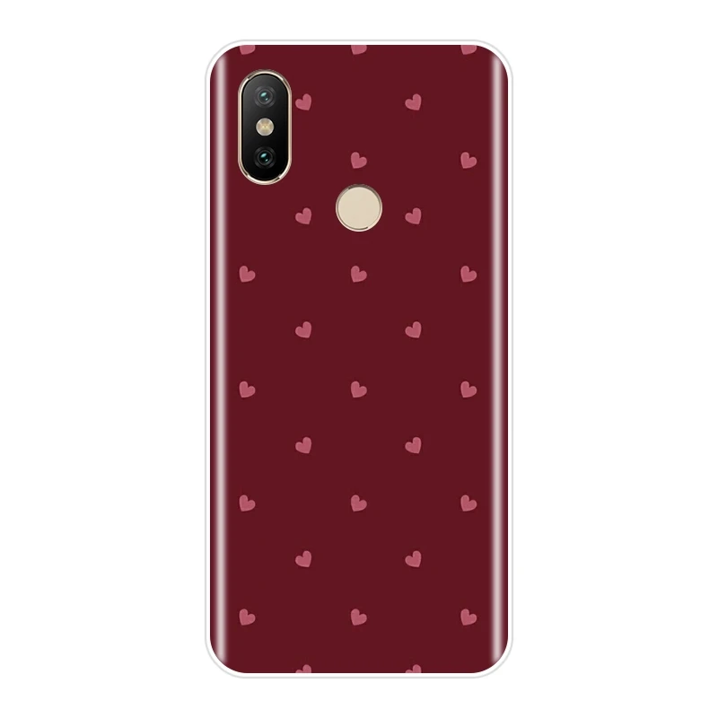 Задняя крышка для Xiaomi Mi A1 A2 Lite 8 SE Mi5 Mi6 Mi8 мягкий чехол телефона в горошек с сердцем