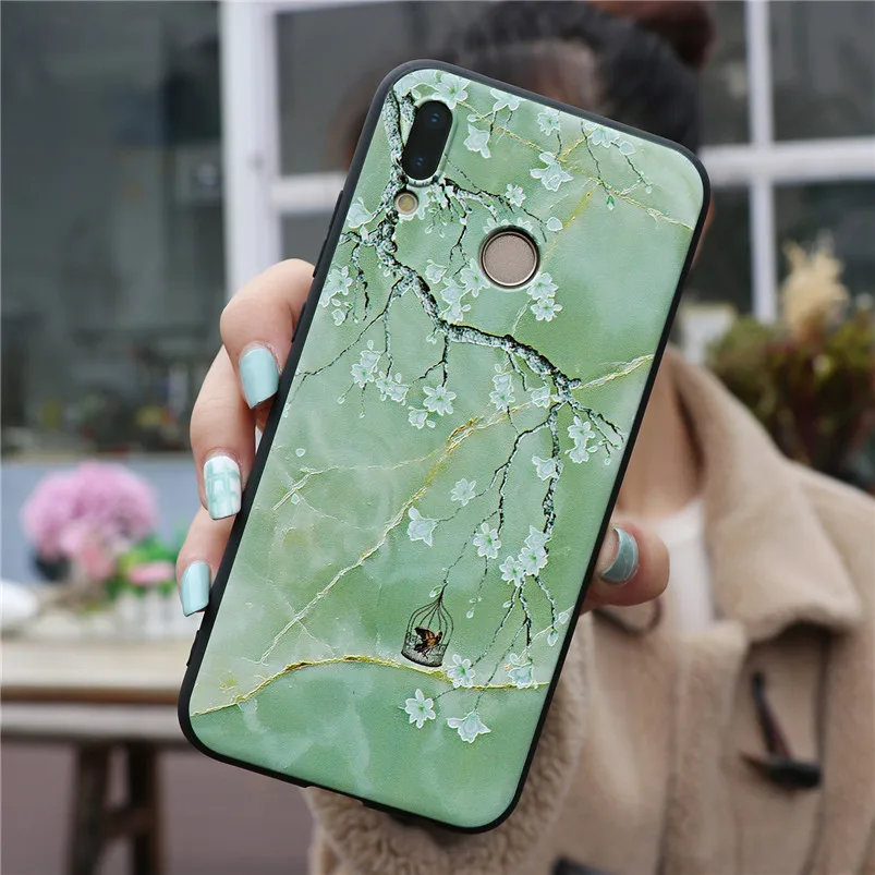 3D цветок чехол с тиснением для huawei Y5 Y6 Y7 рro рrime Y9 Honor 6A 7A 7X 8A 8X9 10 вид 20 Lite 10i 20i играть чехлы из ТПУ - Цвет: dlshn