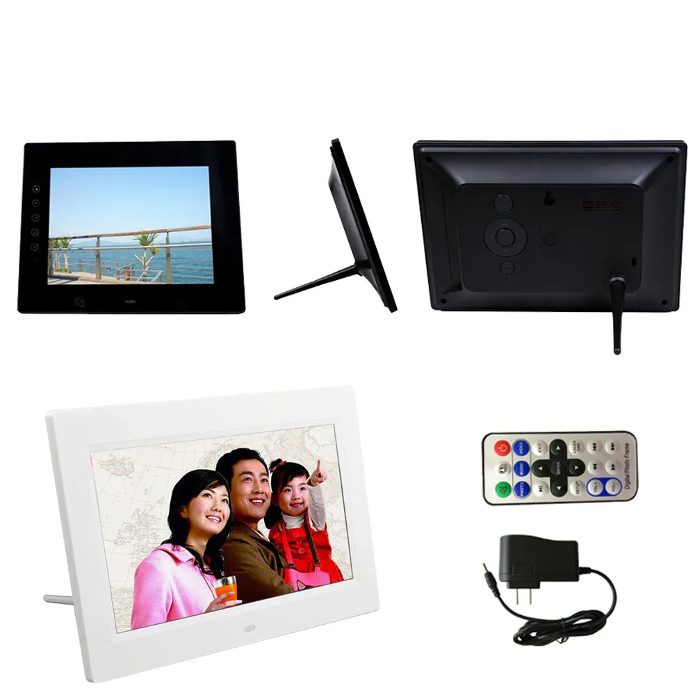 7 дюймовая HD ЖК цифровая фоторамка с будильником Slideshow MP3/4 проигрывателя 16:9 SD/MMCcard