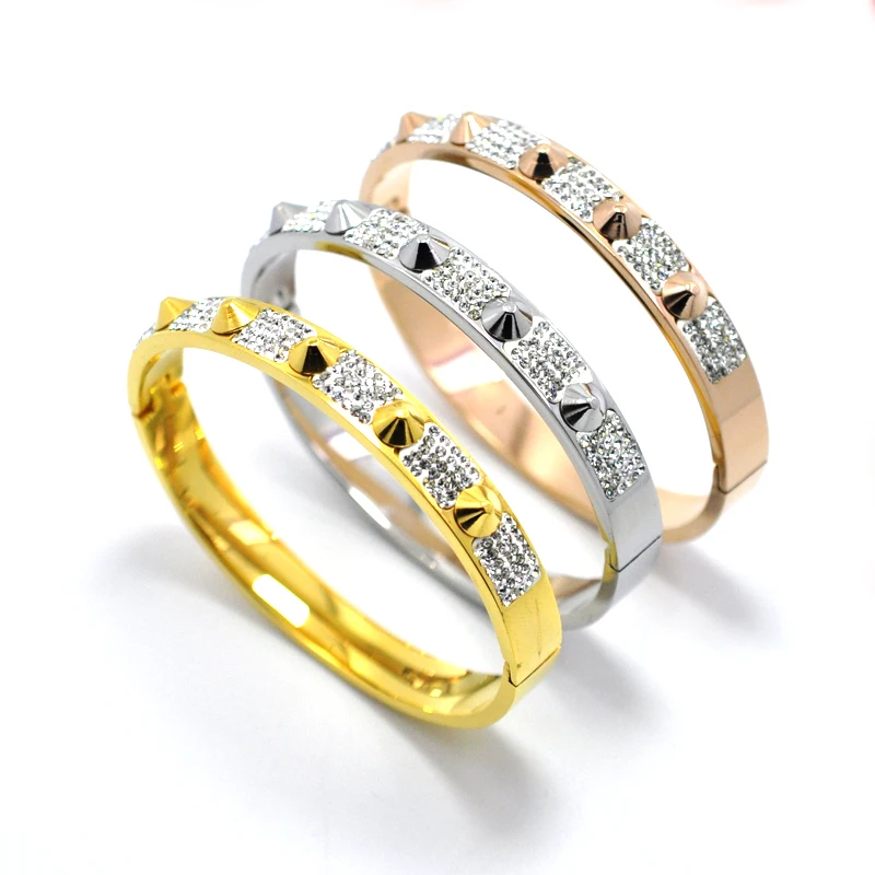 FYSARA мода любовника ювелирные изделия Спайк браслет в форме пирамиды на запястье