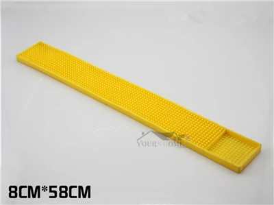 8x58cm Yellow 3 размера и 4 цвета прямоугольник резиновый пивной бар сервис разлив коврик для стола черный водонепроницаемый ПВХ коврик кухня стекло подставки под столовые приборы - Цвет: 8x58cm Yellow