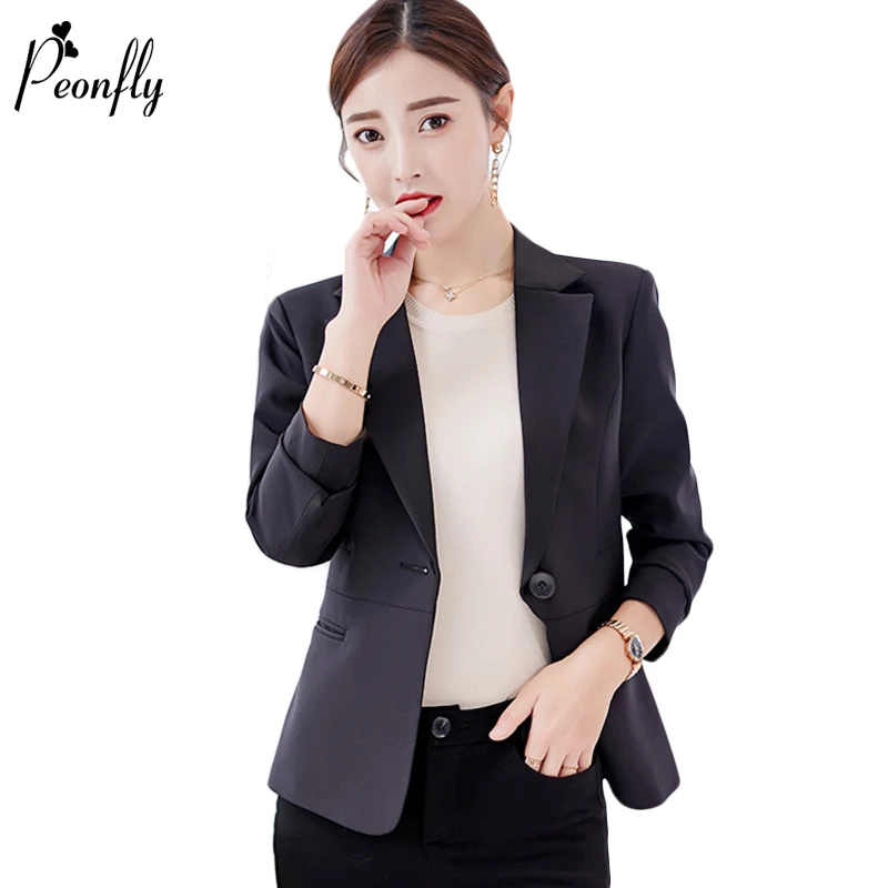 peonfly женщин однородный цвет офисных костюмах элегантный надрезан блейзер пальто