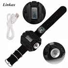 Светодиодный наручные часы вспышки светильник фонарь светильник XPE R2 USB Перезаряжаемые светодиодный тактический вспышки светильник часы лампа с Wirstband + usb кабель