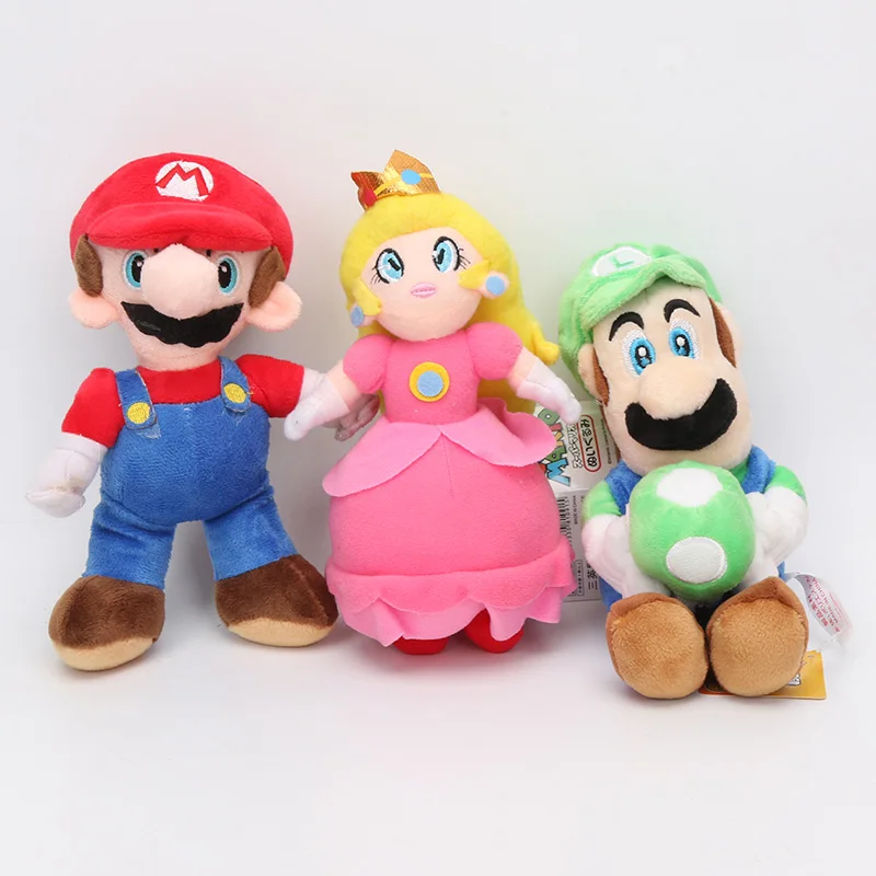 5 шт. розничная Super Mario Bros милые плюшевые игрушки Марио Луиджи Йоши персик застенчивый парень звезда чучело куклы случайно рождественские подарки