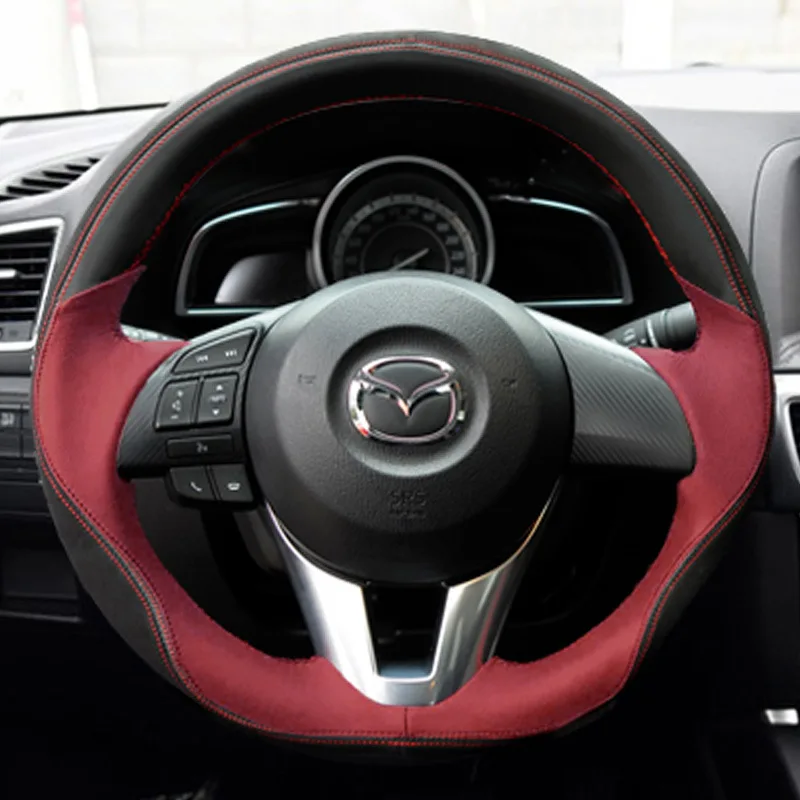 Автомобильный верный чехол рулевого колеса автомобиля для mazda 6 gh gj CX-5 3 bk CX-3 рулевое колесо автомобильные аксессуары