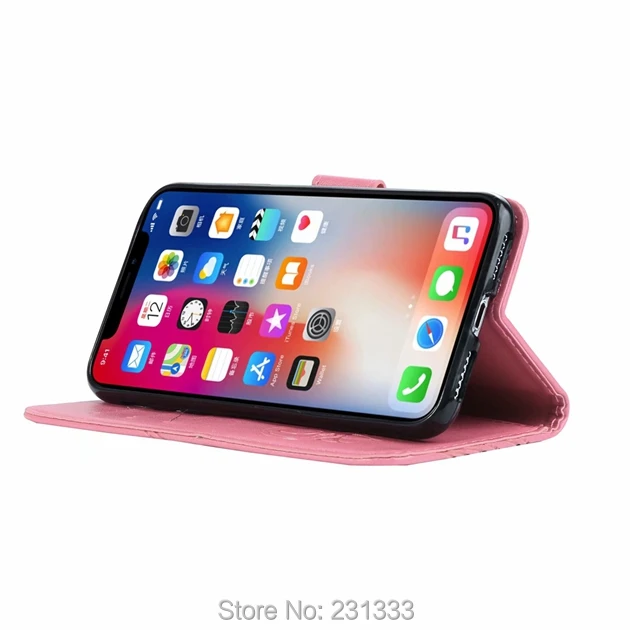 Кожаный чехол кошелек C ku с бабочками для Iphone X 8 7 PLUS I7 6 6S SE 5 подставкой в форме