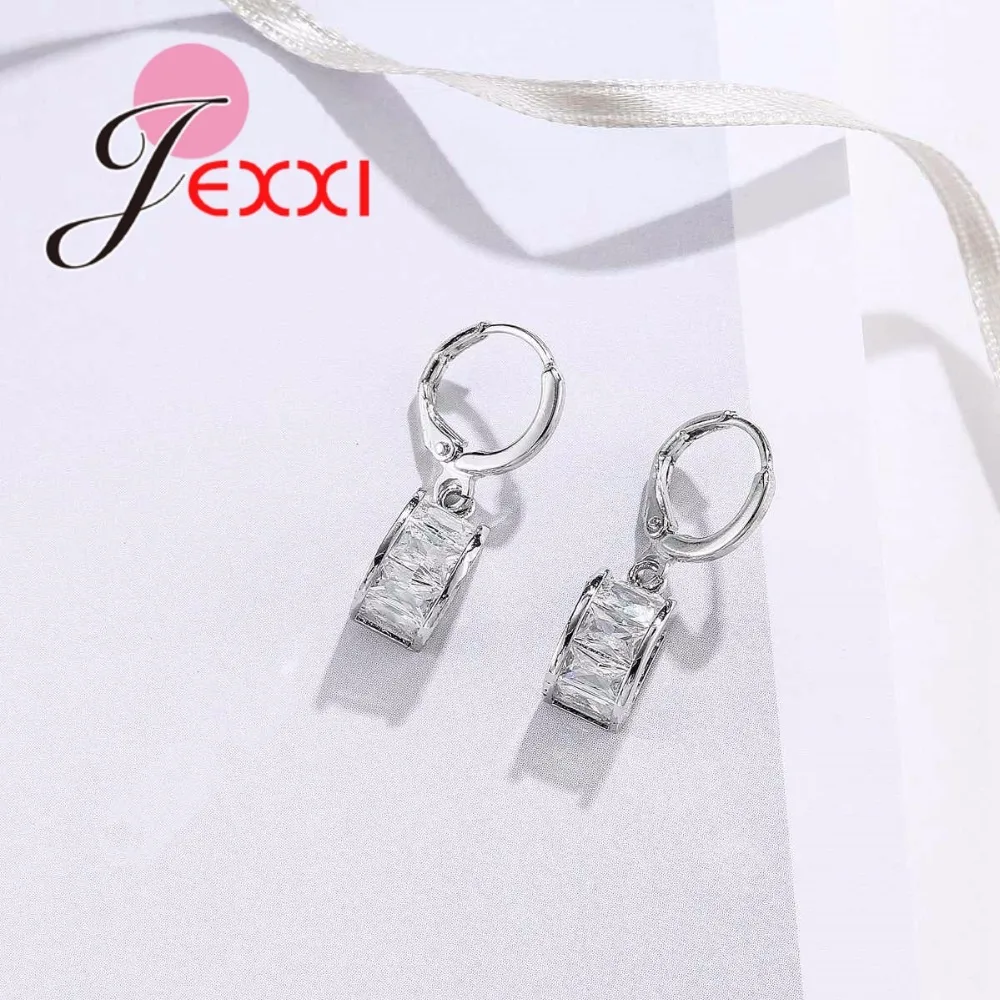 Набор ювелирных изделий из фианита ожерелье и серьги серебра 925 пробы|cz jewelry