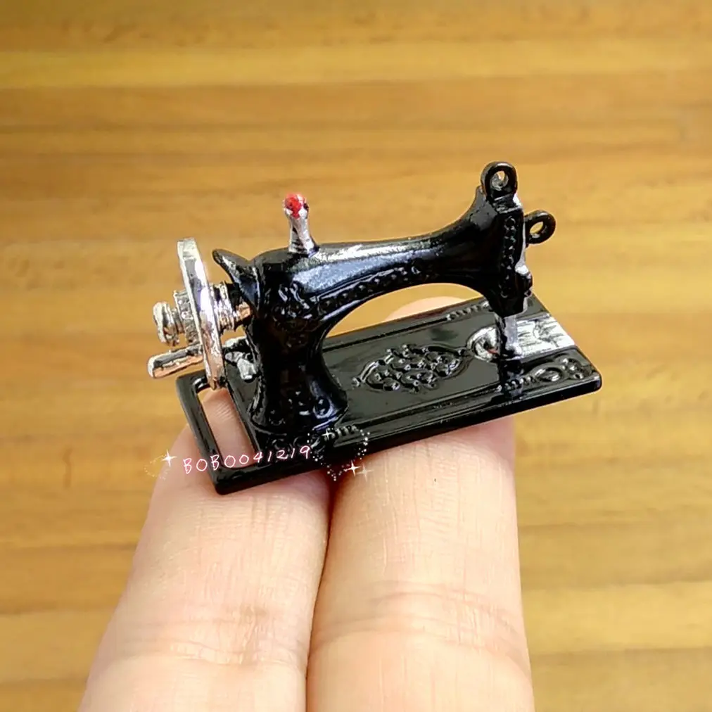 Кукольный домик миниатюрная 1:12 игрушка Металлическая черная швейная машина