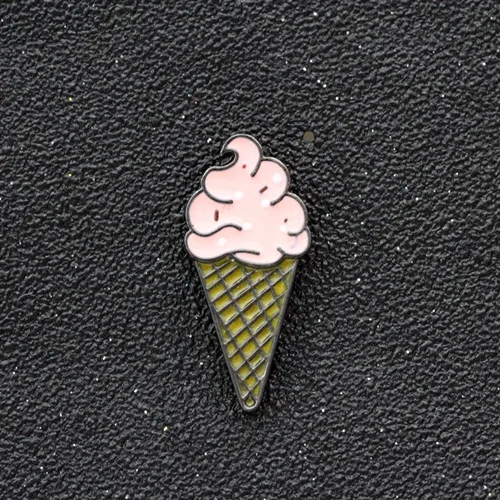 Ice Cream Timlee X120 Милая мультяшная кактус фламинго, мороженое, попкорн, клубника, ананас, металлическая брошь, булавки, пуговицы, булавки, подарок - Окраска металла: Ice Cream
