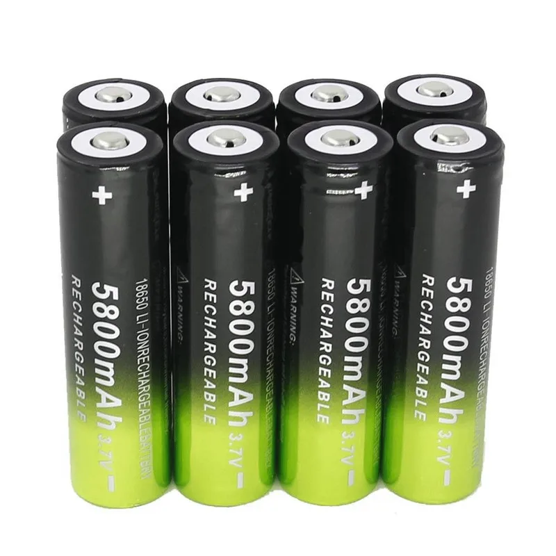 3 7 V 18650 батарея 5800mAh аккумуляторная liion для светодиодного фонарика литиевая