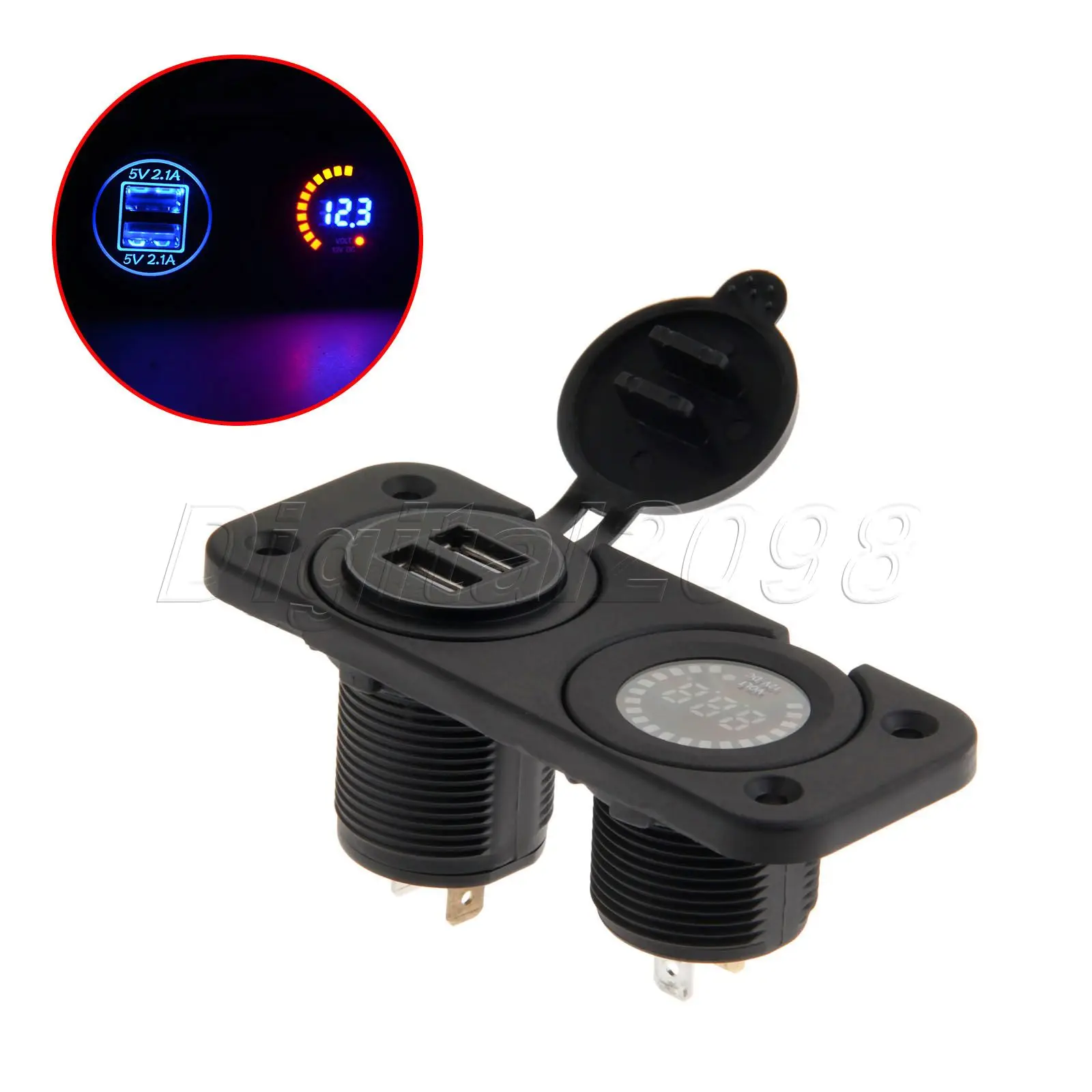 Yetaha двойная 12 В розетка для автомобильного прикуривателя Разветвитель USB 3.1A