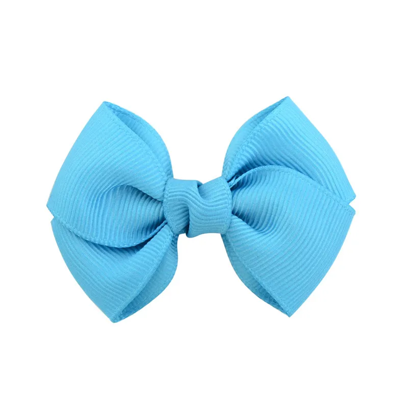 07 Light Blue Заколка для волос из однотонной ленты с бантом для девочек, детские заколки с бантом, женские заколки, аксессуары для волос, детские заколки для волос - Цвет: 07 Light Blue