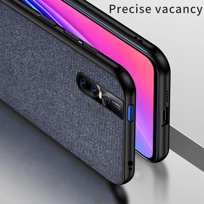 Тканевый чехол для Vivo V15 Pro мягкая силиконовая ткань жесткая задняя крышка из