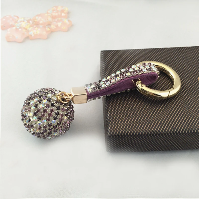 Full Ball Rhinestone Keychain Hand Charm Round Key Chain Bag Car Pendant Exquisitegifts for friends Holder | Украшения и