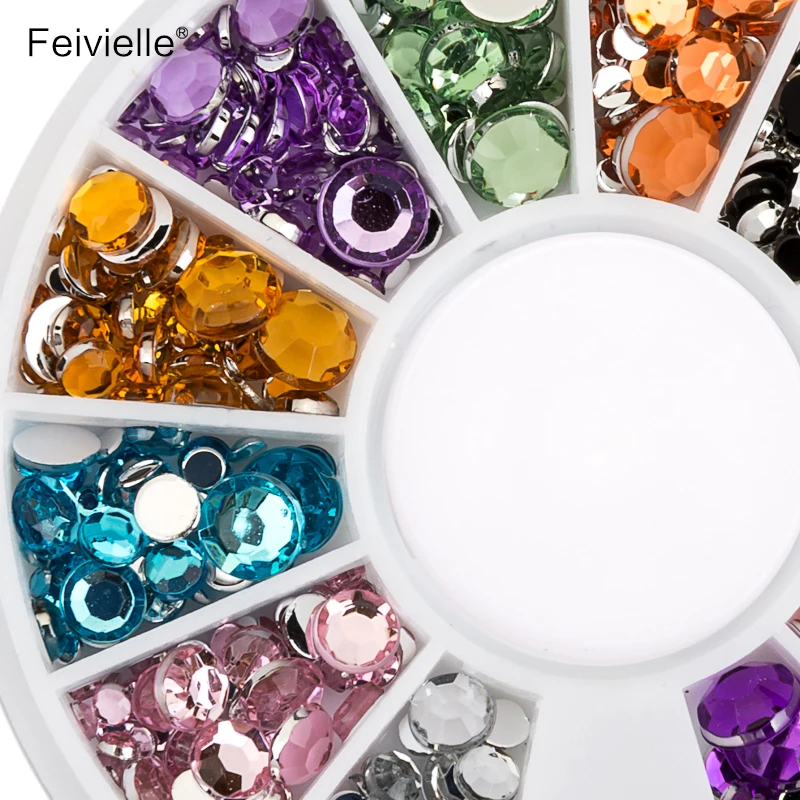 Feivielle Новые 5 размеров 12 видов цветов/Набор для дизайна ногтей хрустальные