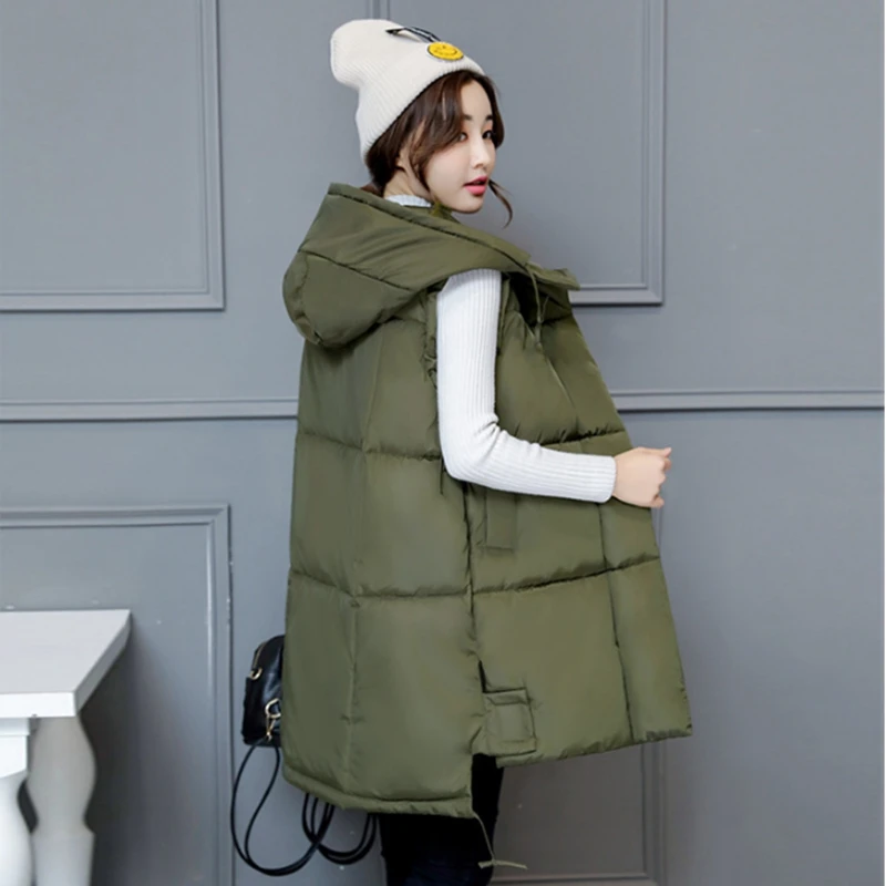 Новое поступление 2017 Женская осенне-зимняя куртка жилет средней длины с