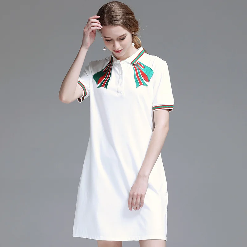 Женское летнее платье 2019 Новое дизайнерское элегантное вышитое свободное