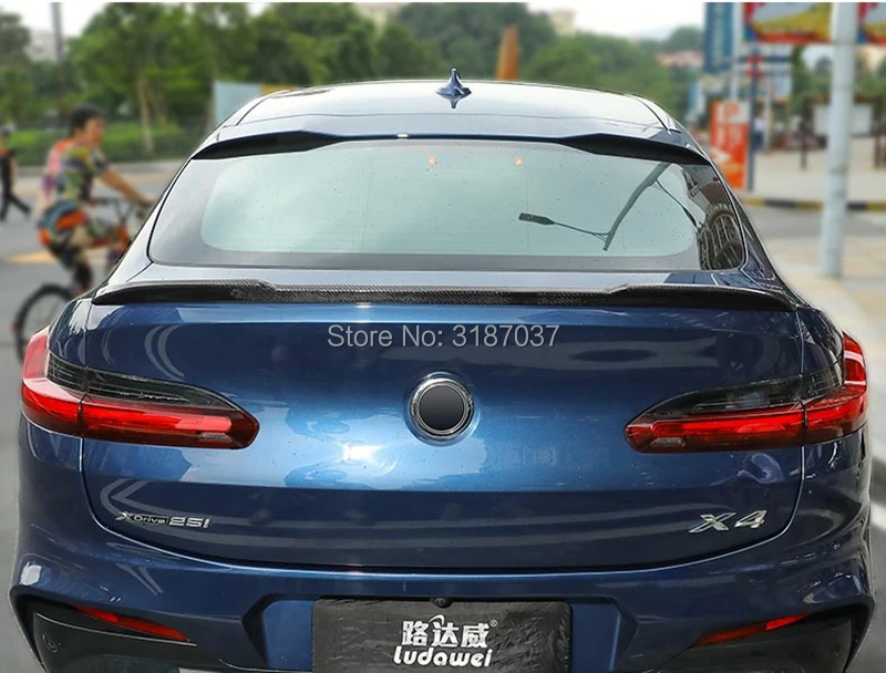 

For BMW X4 G02 25i 30i 2018+ Carbon Fiber rear boot Wing Spoiler Rear Roof Spoiler Wing Trunk Lip Boot Cover Car Styling