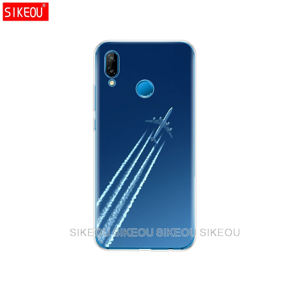 Силиконовый чехол для телефона Huawei P20 P7 P8 P9 P10 Lite Plus Pro 2017 p smart 2018 Aircraft sky