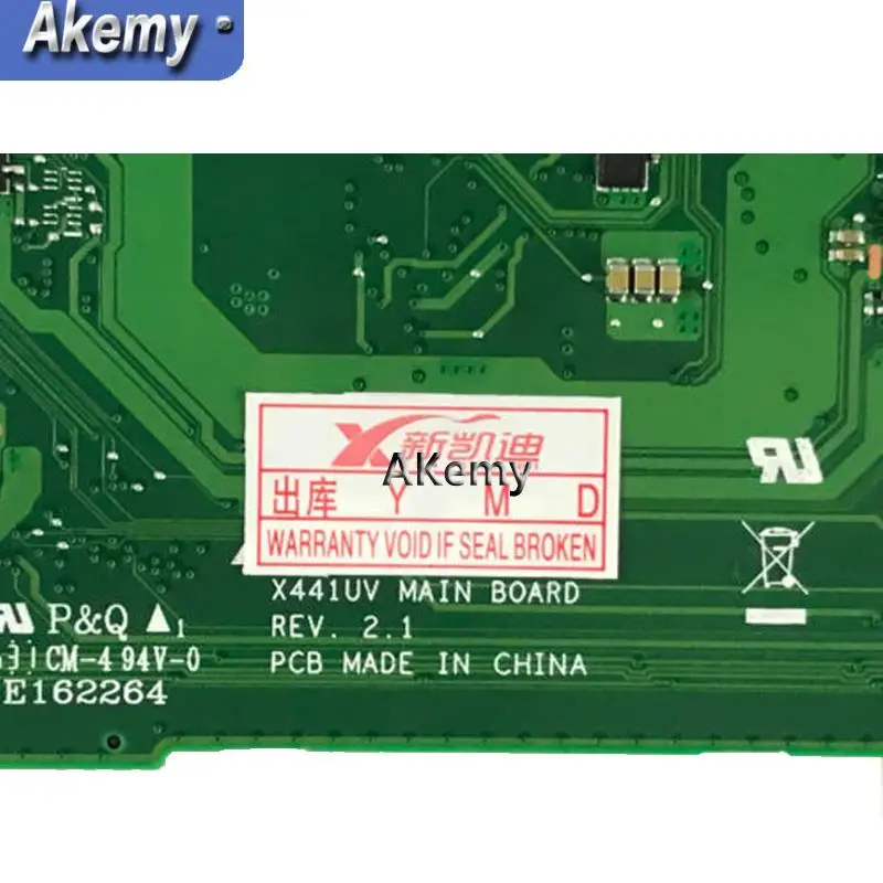 AK X441UV материнская плата с 4G RAM i5-7200 для For Asus X441U F441U A441U X441UR ноутбука тест 100% ОК |
