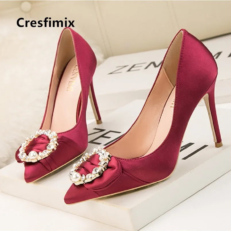 Cresfimix Frauen/пикантные свадебные туфли на высоком каблуке высокого качества Модные