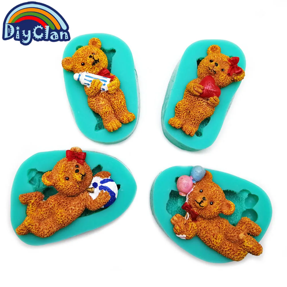 Плюшевый медведь серии силиконовая форма для рукоделия в форме торта мультфильм