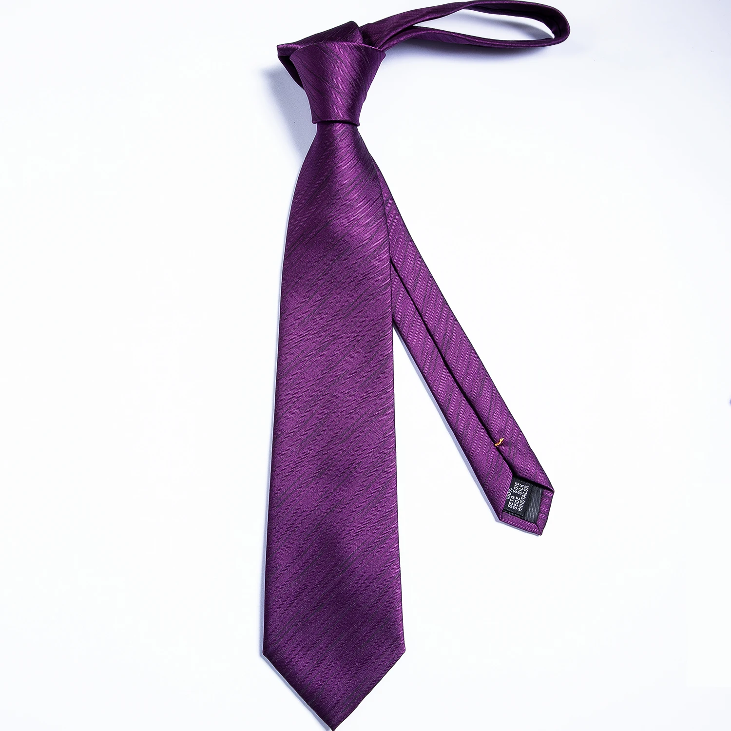 SJT-7225 DiBanGu роскошный фиолетовый однотонный мужской галстук шелковый галстук для мужчин Hanky запонки подарочный галстук деловой Свадебный галстук набор