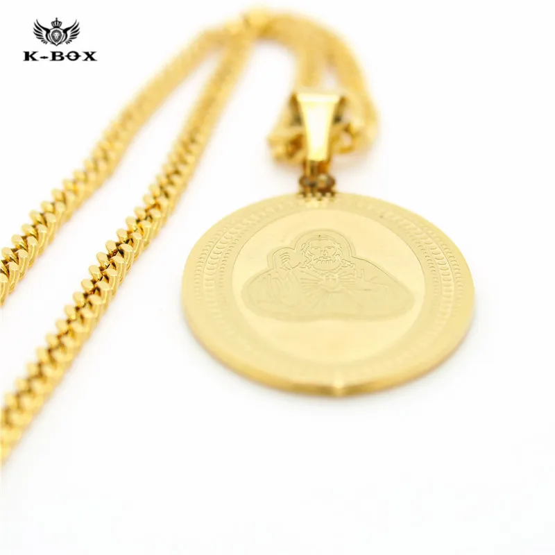 Для мужчин Женская Нержавеющая сталь Золотой Священное Сердце Иисуса Христа