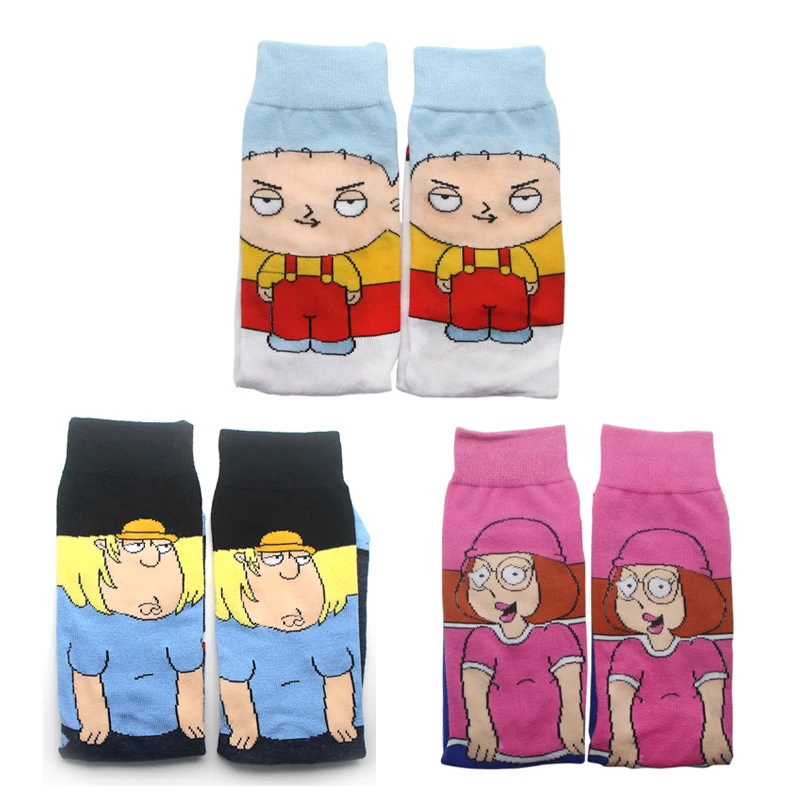 P3872 1 Pair Fashion Personalised Socks Family Guy Funy Happy Unisex Socks