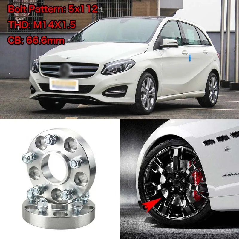 Адаптеры для прокладок на колеса 4 шт. 1 дюйм 5 Луг 5x4 дюйма/5x112 14x1.5 шпильки Benz B Class W245