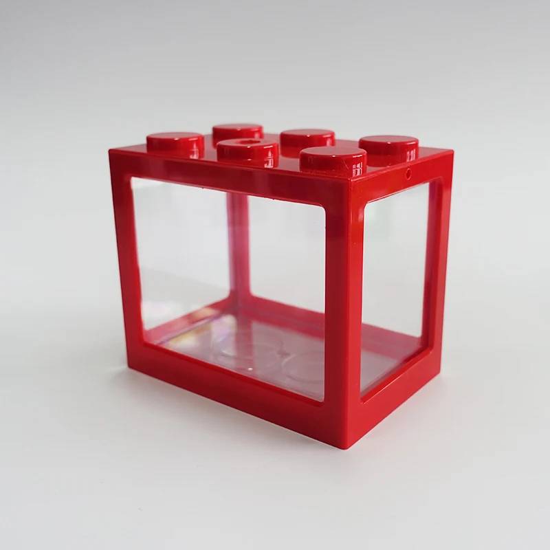 red Аквариумный мини прозрачный USB светодиодный золотой рыбки Betta аквариумный орнамент черный красный белый цвет настольное украшение - Цвет: red