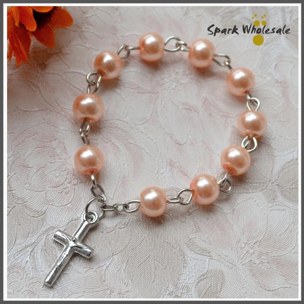 25 шт./лот религиозное голубое стекло искусственный жемчуг палец кольцо четки