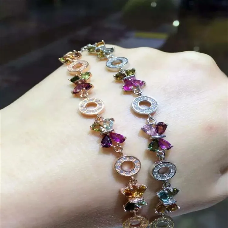 

KJJEAXCMY fine jewelry S925 pure silver bracelet, natural tournet, crown jewel, jewelry, wholesale jewelry, free shipping.