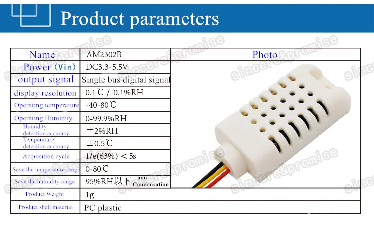 1PCSX проводной DHT22/AM2302 Цифровой Датчик температуры и влажности AM2302