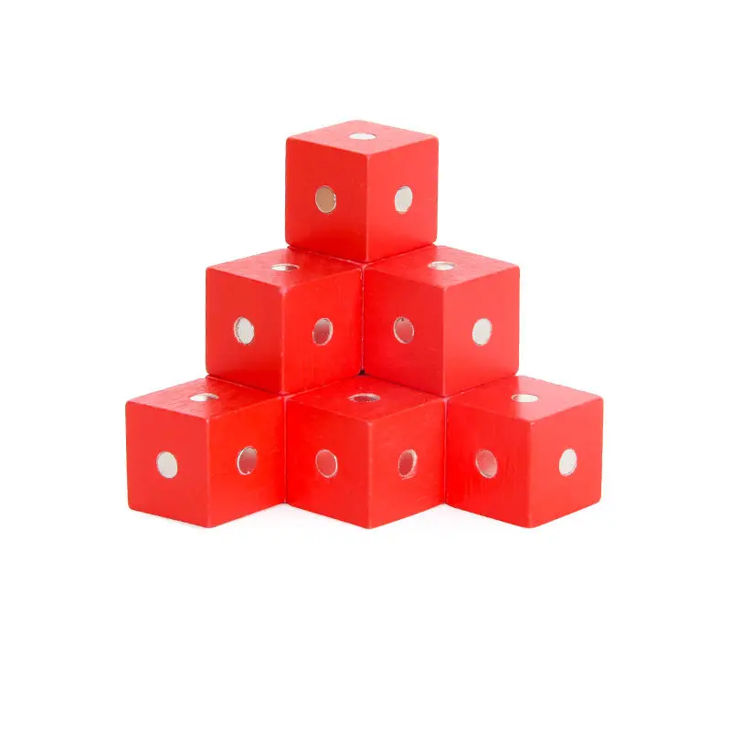 Red 10pcs Монтессори детские игрушки 2*2*2 см квадратный куб Радуга магнитные блоки деревянные игрушки для детей строительные сборочные блоки Развивающие - Цвет: Red 10pcs