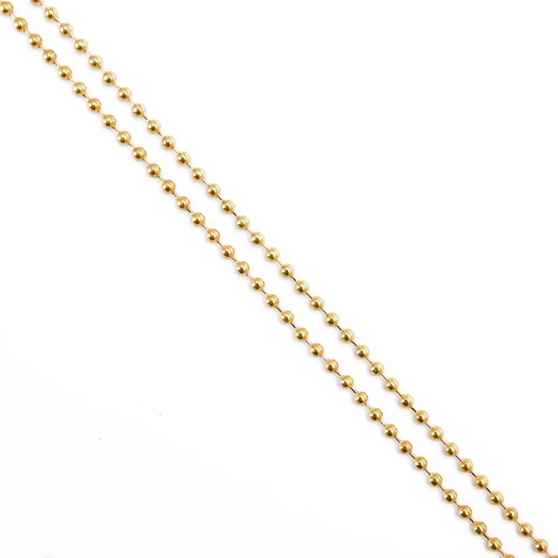 gold 5 м/лот, 1,5 мм, 2 мм, 2,4 мм, Шариковые бусины, чианские, античная бронза, Шариковая цепь, объемные ювелирные цепочки для ожерелья, сделай сам, изготовление ювелирных изделий - Цвет: gold