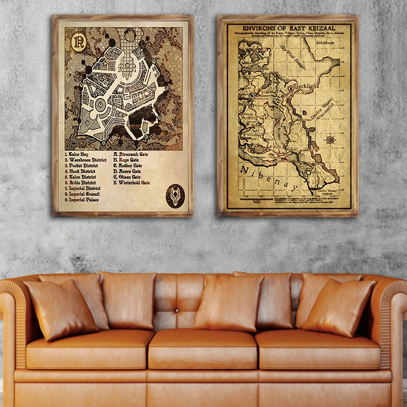 The Elder Scrolls Skyrim Tamriel Классическая парусиновая картина винтажные настенные плакаты
