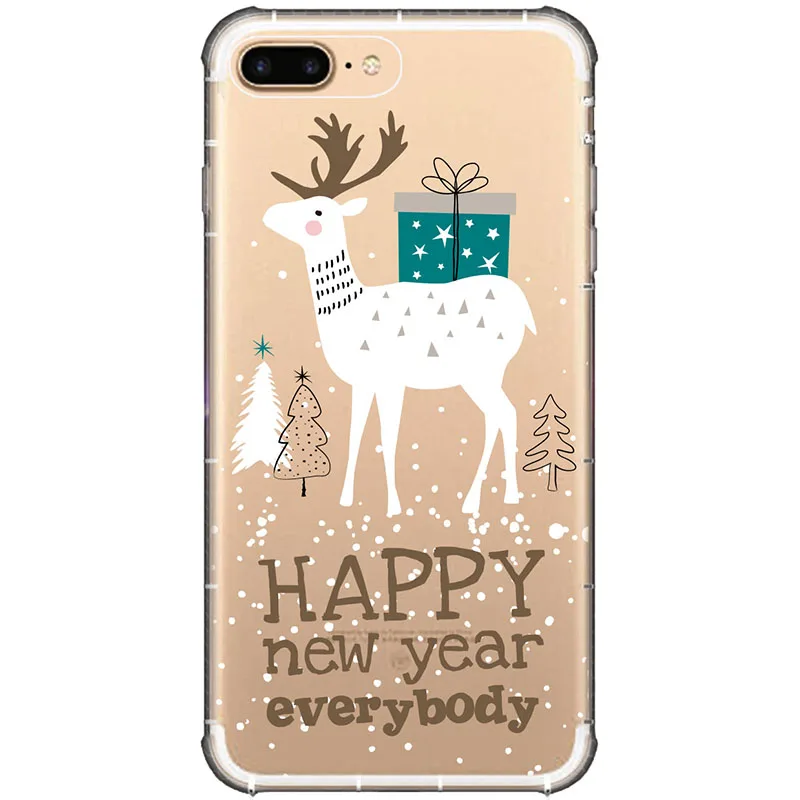 Merry Christmas Happy New Year gift Soft Silicone phone Case Cover For iPhone 6 7 8 X 10 5 5s 6s se Plus |